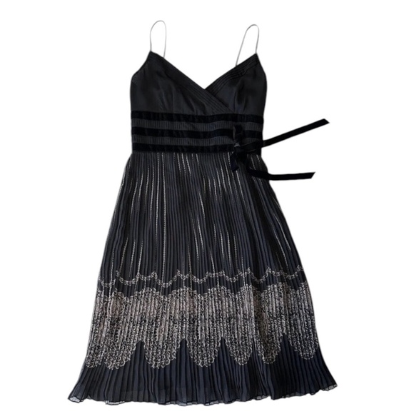 Ann Taylor LOFT Midi Dress Womens 2 Pleated Empire Waist Y2K Whimsigoth NEW - Picture 1 of 16